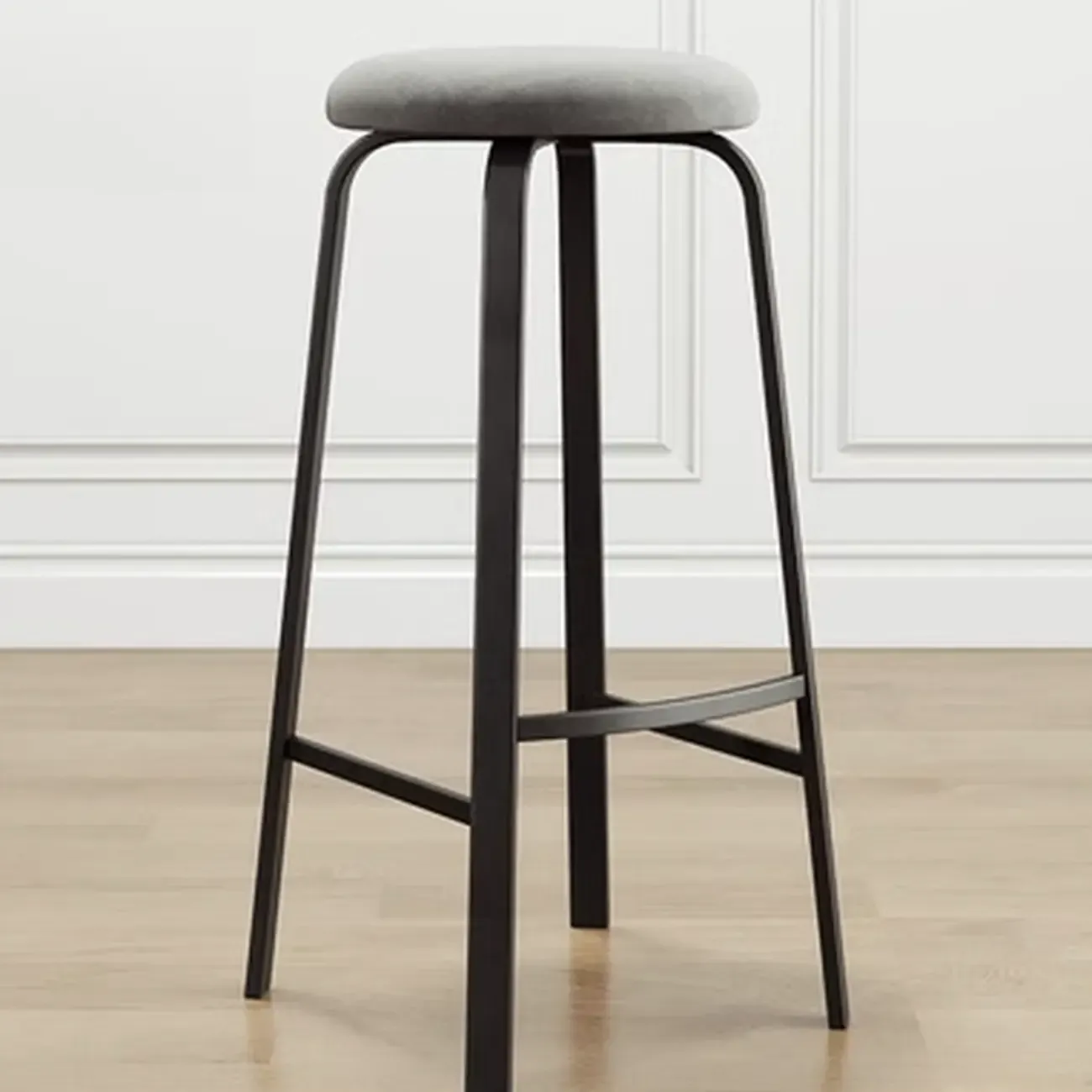 Minimalist Round Stackable Footrest Bar Stools Image - 8