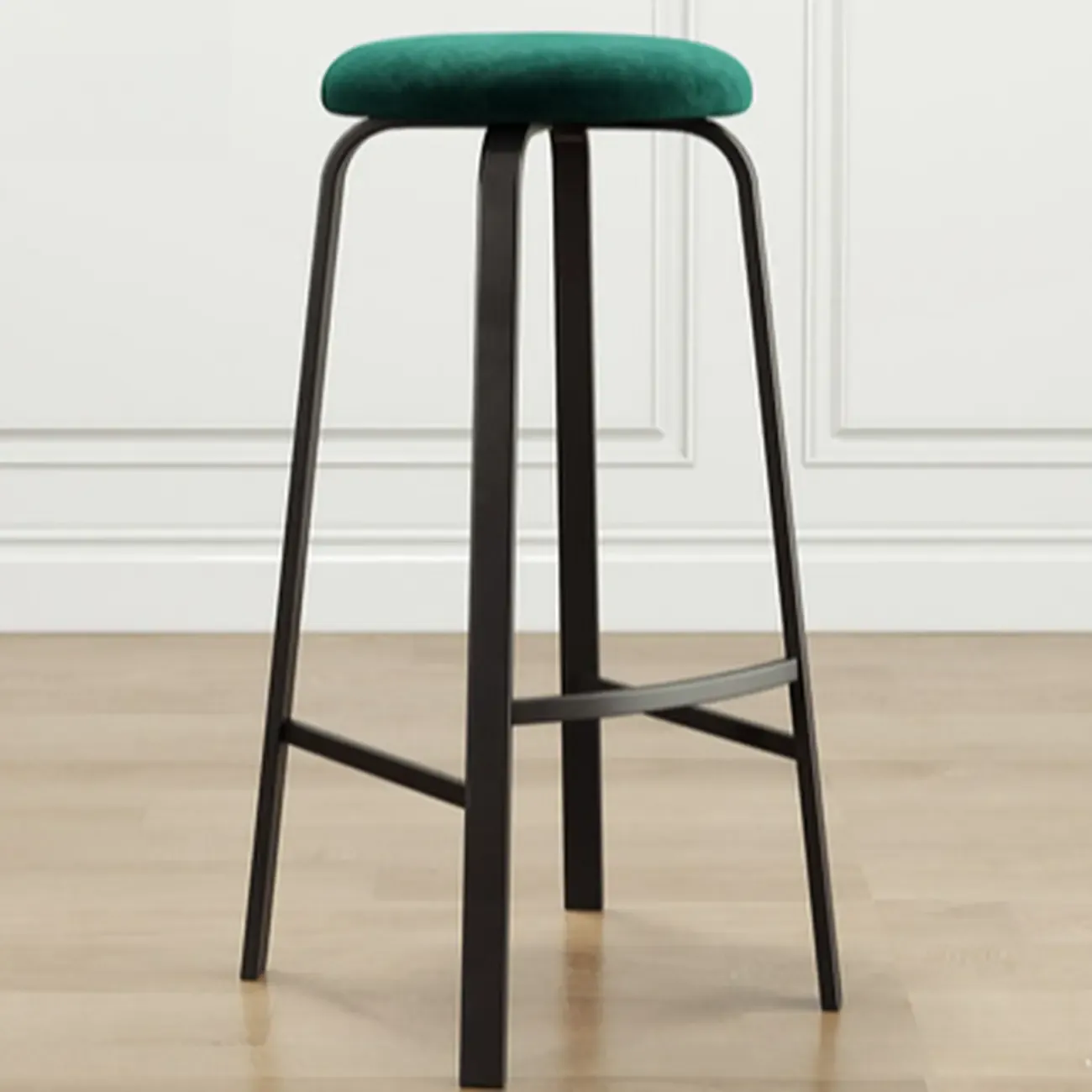 Minimalist Round Stackable Footrest Bar Stools Image - 14