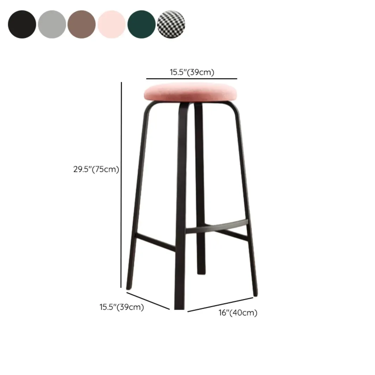 Minimalist Round Stackable Footrest Bar Stools #size