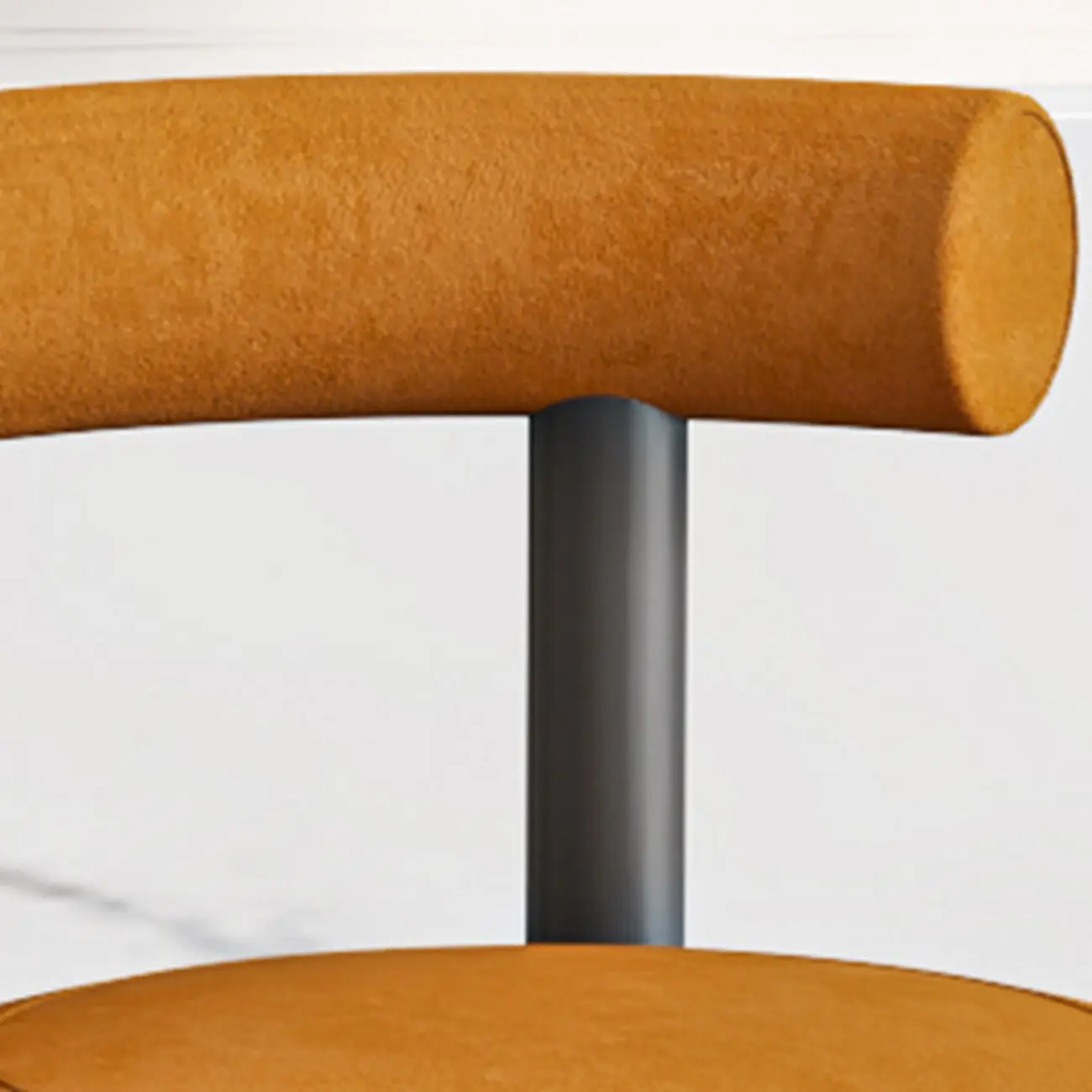 Modern Black Round Upholstered Bar Stool | homeyfad