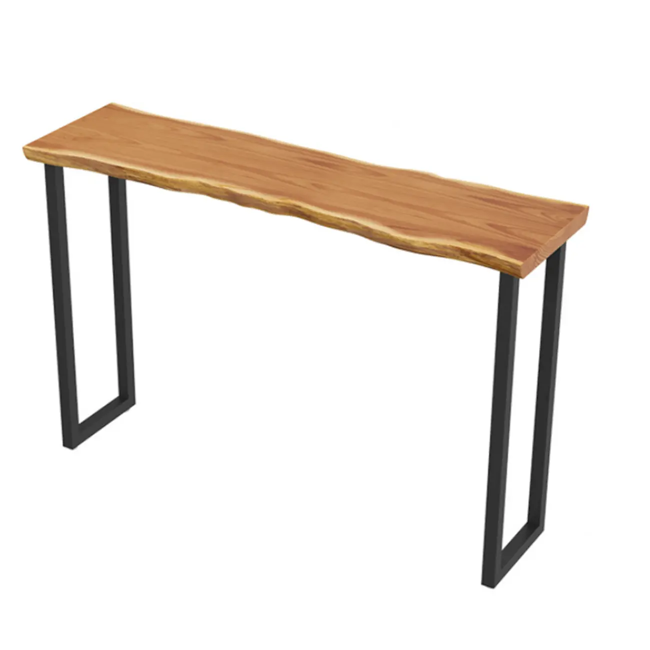 Wooden Top Modern Bar Table Metal Sled Base for Kitchen Image - 5 | homeyfad