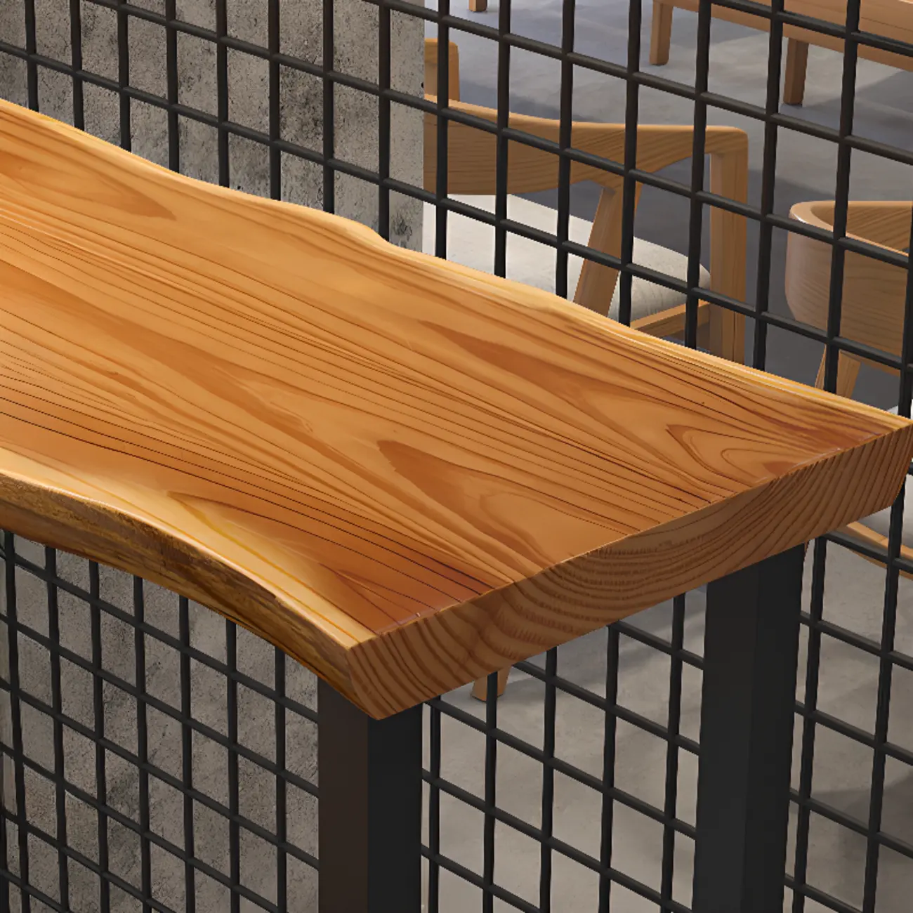 Wooden Top Modern Bar Table Metal Sled Base for Kitchen Image - 6 | homeyfad