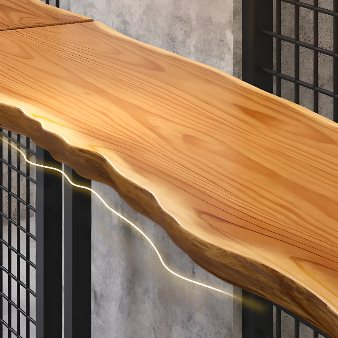 Wooden Top Modern Bar Table Metal Sled Base for Kitchen Image - 7 | homeyfad