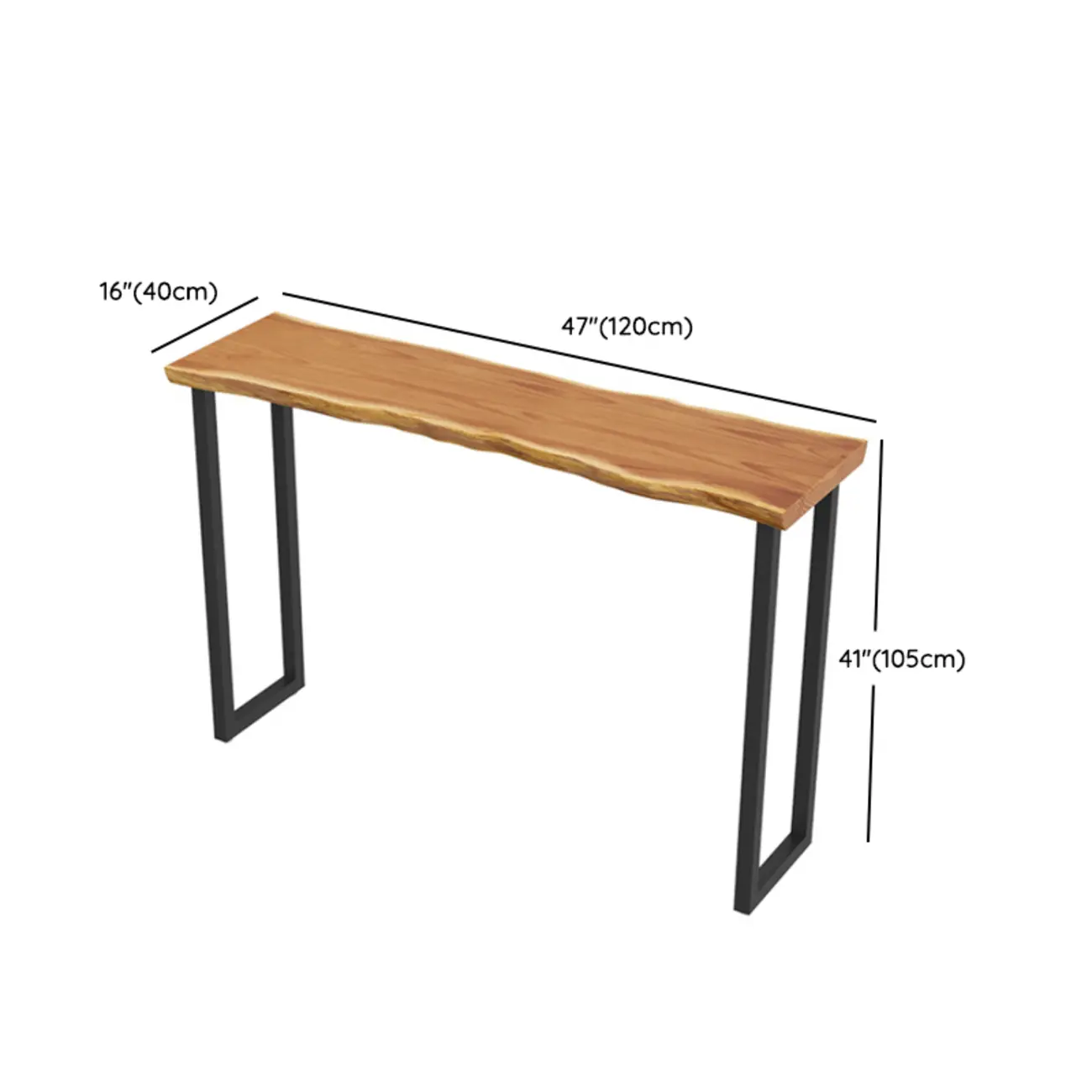 Wooden Top Modern Bar Table Metal Sled Base for Kitchen Image - 12 | homeyfad