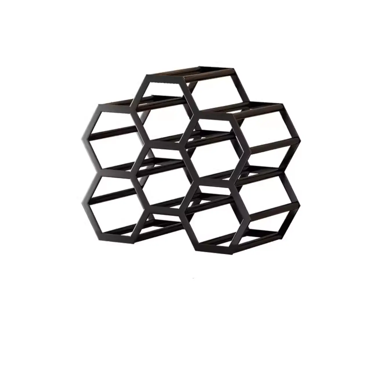 Freestanding Metal Wine Rack Hexagon Tabletop Bottle Holder | homeyfad
