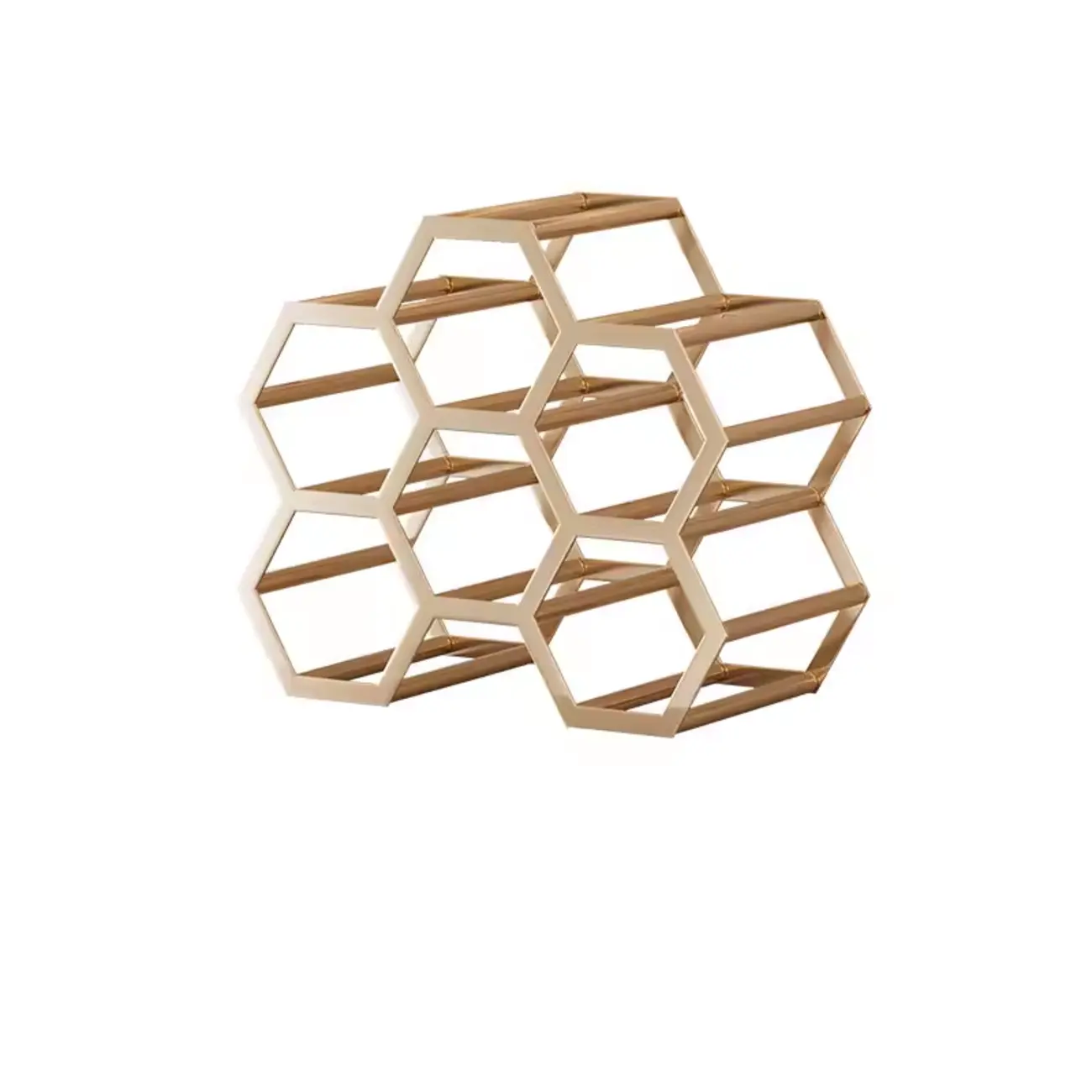 Freestanding Metal Wine Rack Hexagon Tabletop Bottle Holder | homeyfad