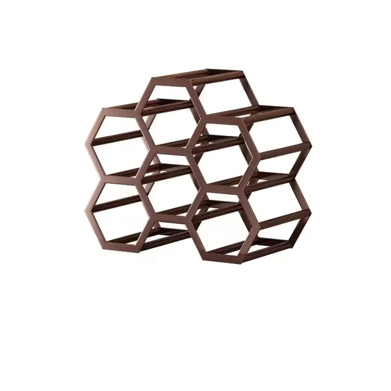 Freestanding Metal Wine Rack Hexagon Tabletop Bottle Holder