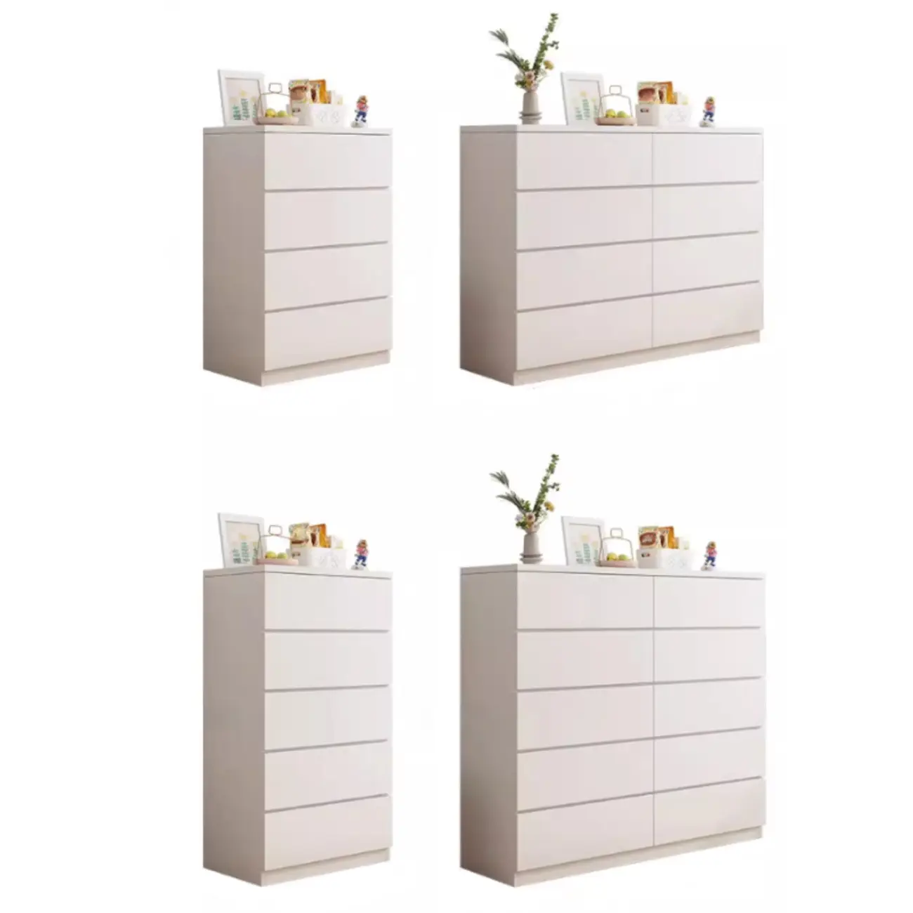 Minimalist Geometric White Manufactured Wood Bedroom Chest Image - 13 | homeyfad