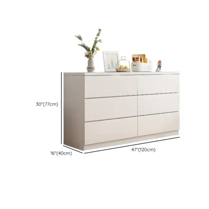Minimalist Geometric White Manufactured Wood Bedroom Chest Image - 22