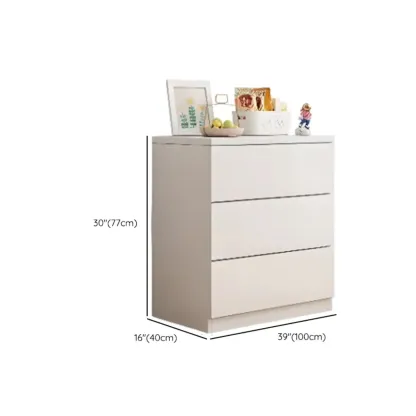 Minimalist Geometric White Manufactured Wood Bedroom Chest Image - 26