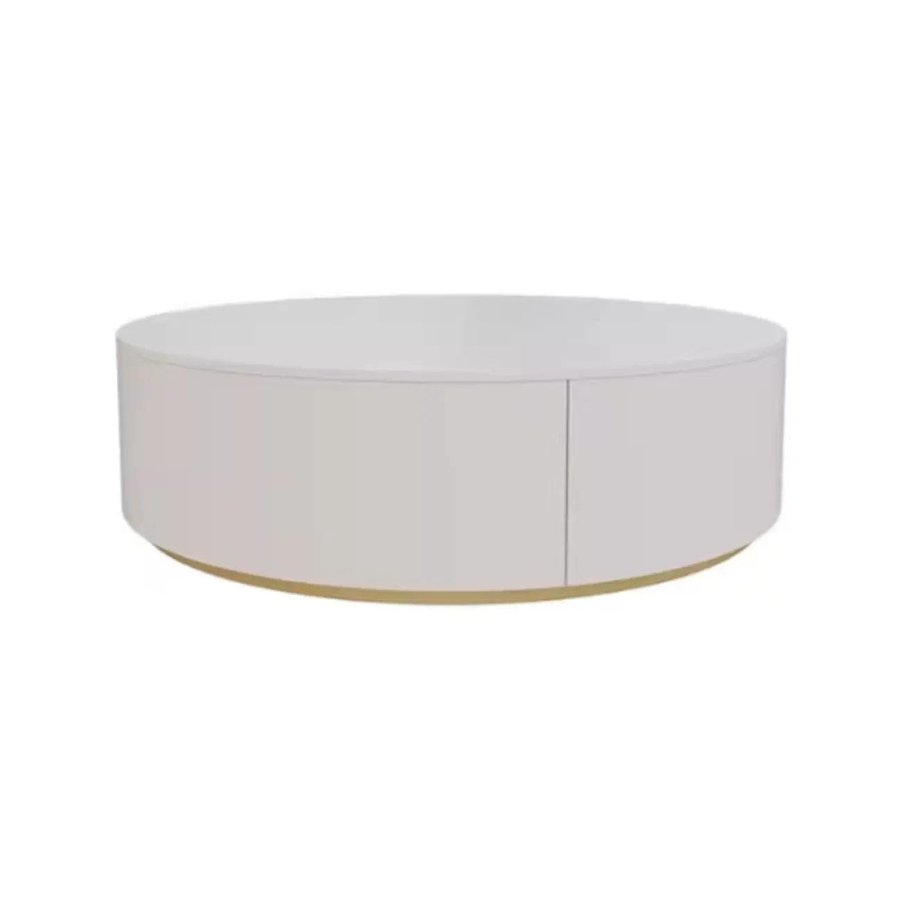 Black White Modern Stylish Round Wood Drawer Coffee Table Image - 8 | homeyfad
