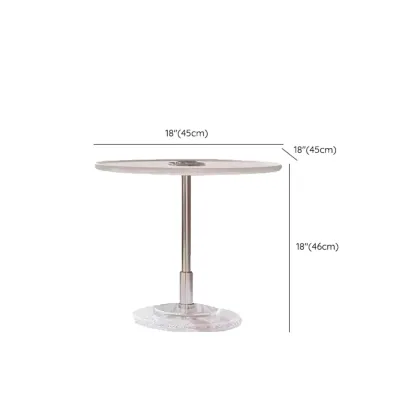 Brown Round Sleek Wooden Coffee Drawer Table Image - 14