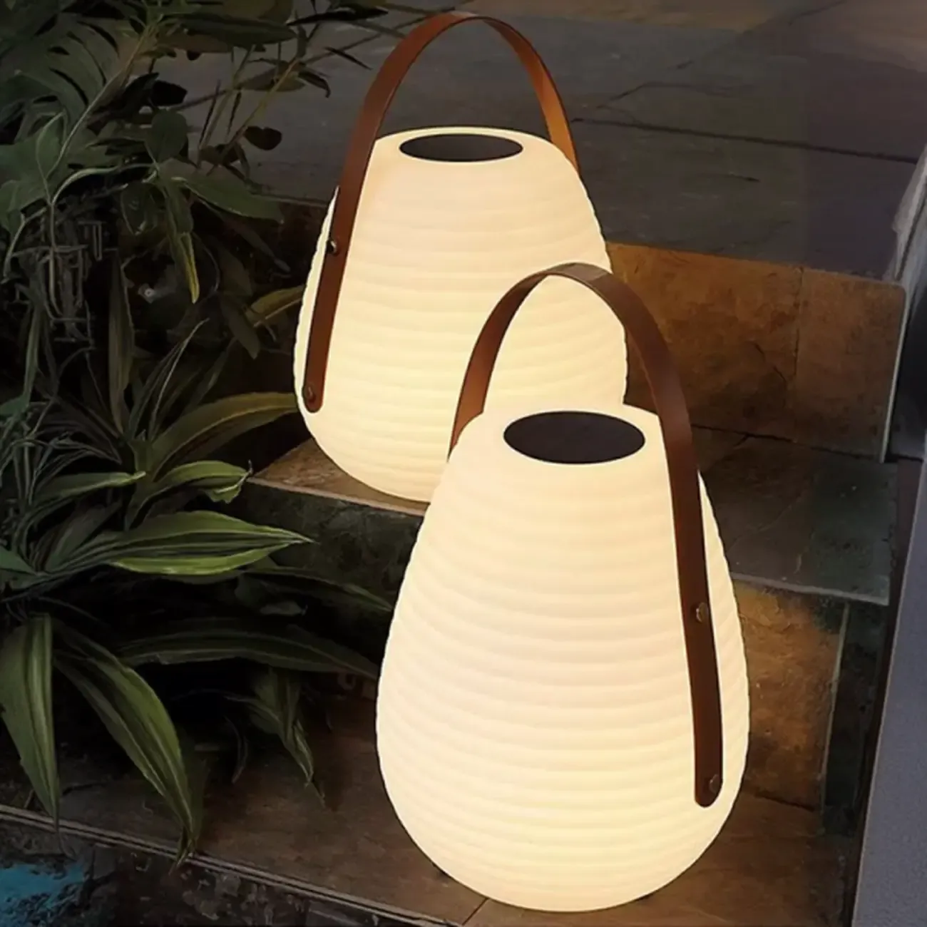 Minimalist Resin White Lantern Design Post Cap Light Image - 1