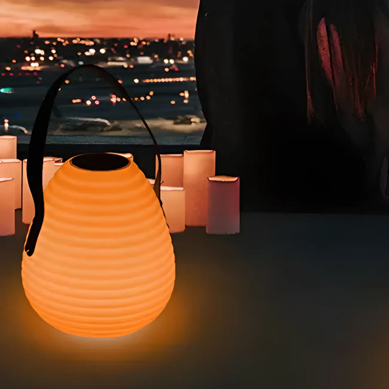 Minimalist Resin White Lantern Design Post Cap Light Image - 2