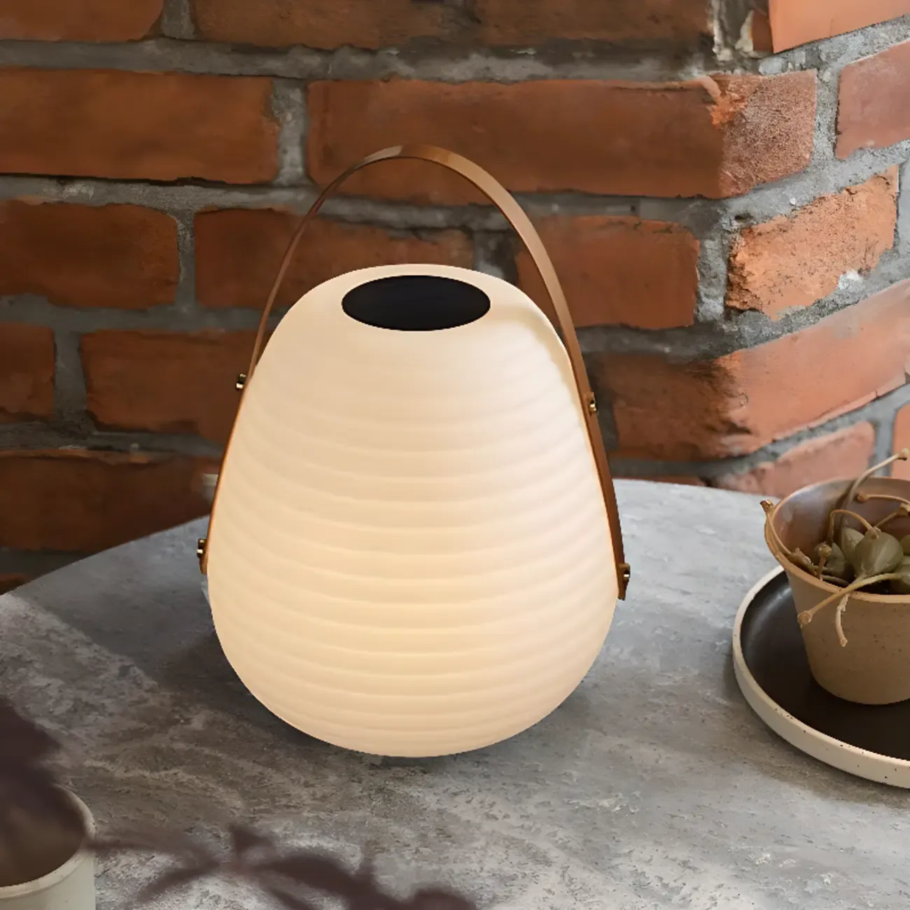 Minimalist Resin White Lantern Design Post Cap Light Image - 3