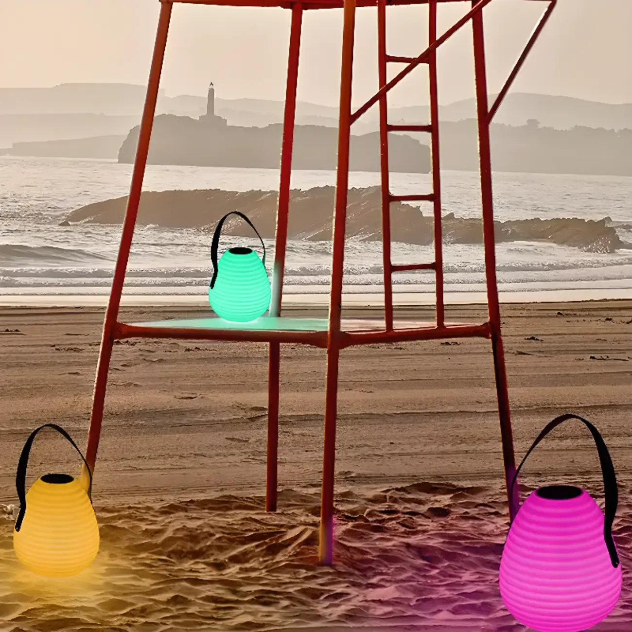 Minimalist Resin White Lantern Design Post Cap Light Image - 4