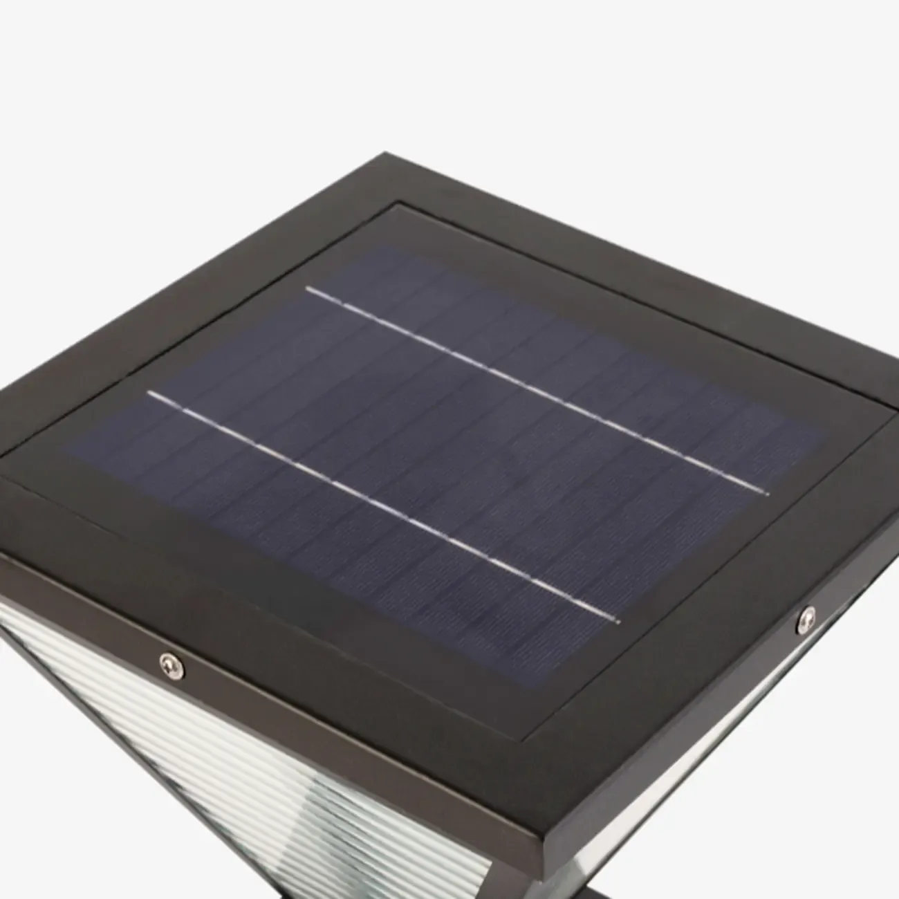 Ribbing Glass Black Pyramid Solar Post Cap Light Image - 10