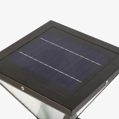 Ribbing Glass Black Pyramid Solar Post Cap Light Image - 10