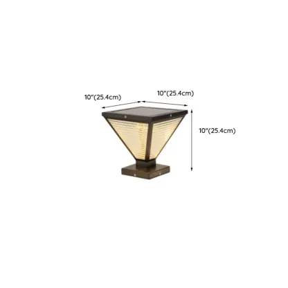 Ribbing Glass Black Pyramid Solar Post Cap Light Image - 12