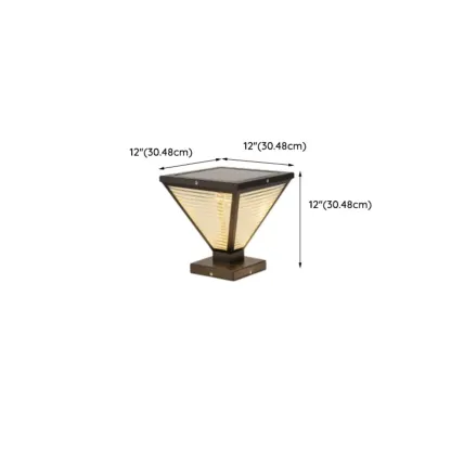 Ribbing Glass Black Pyramid Solar Post Cap Light Image - 13