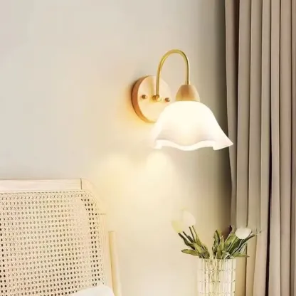 Pumpkin Acrylic Wall Sconce with Pull Switch for Bedroom