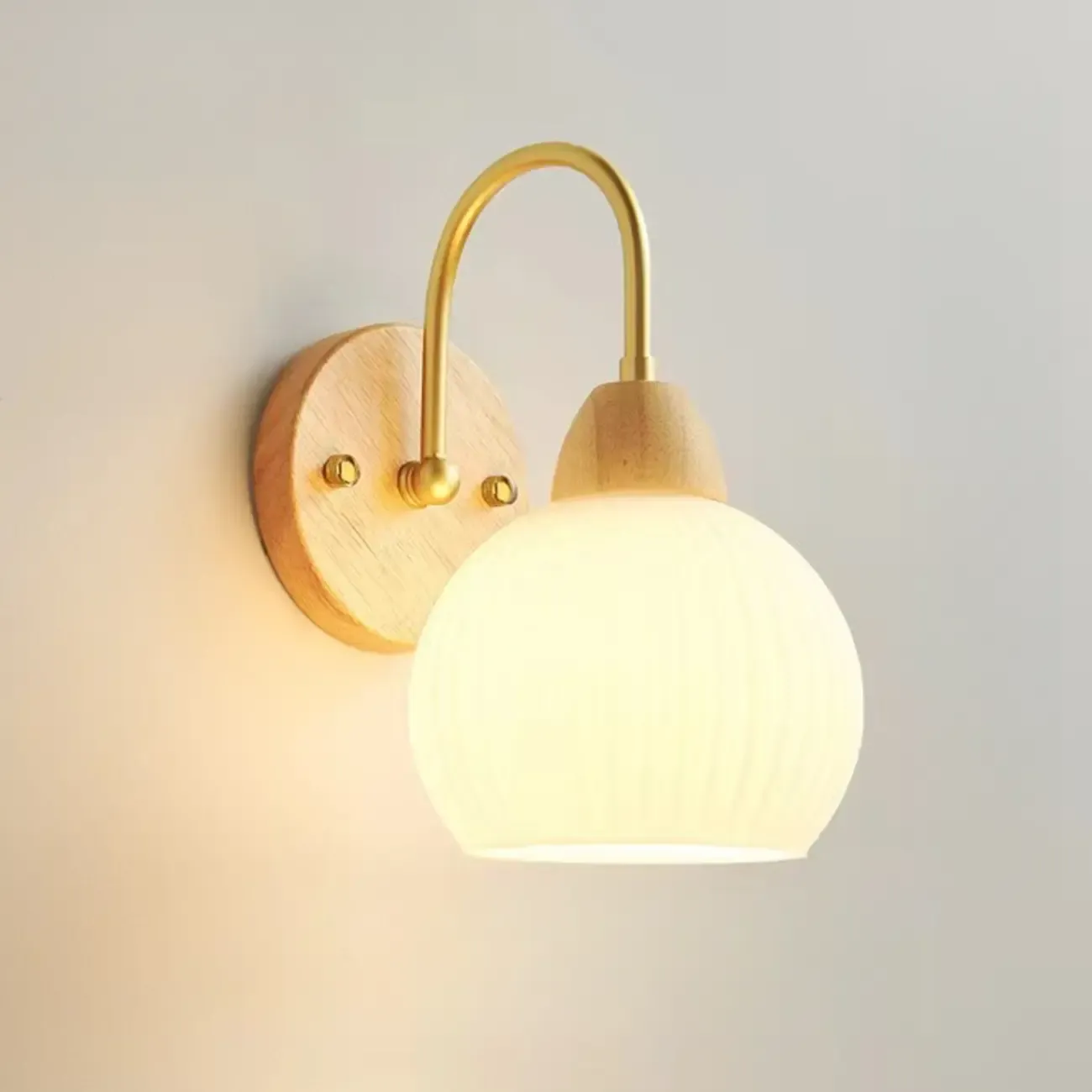 Pumpkin Acrylic Wall Sconce with Pull Switch for Bedroom