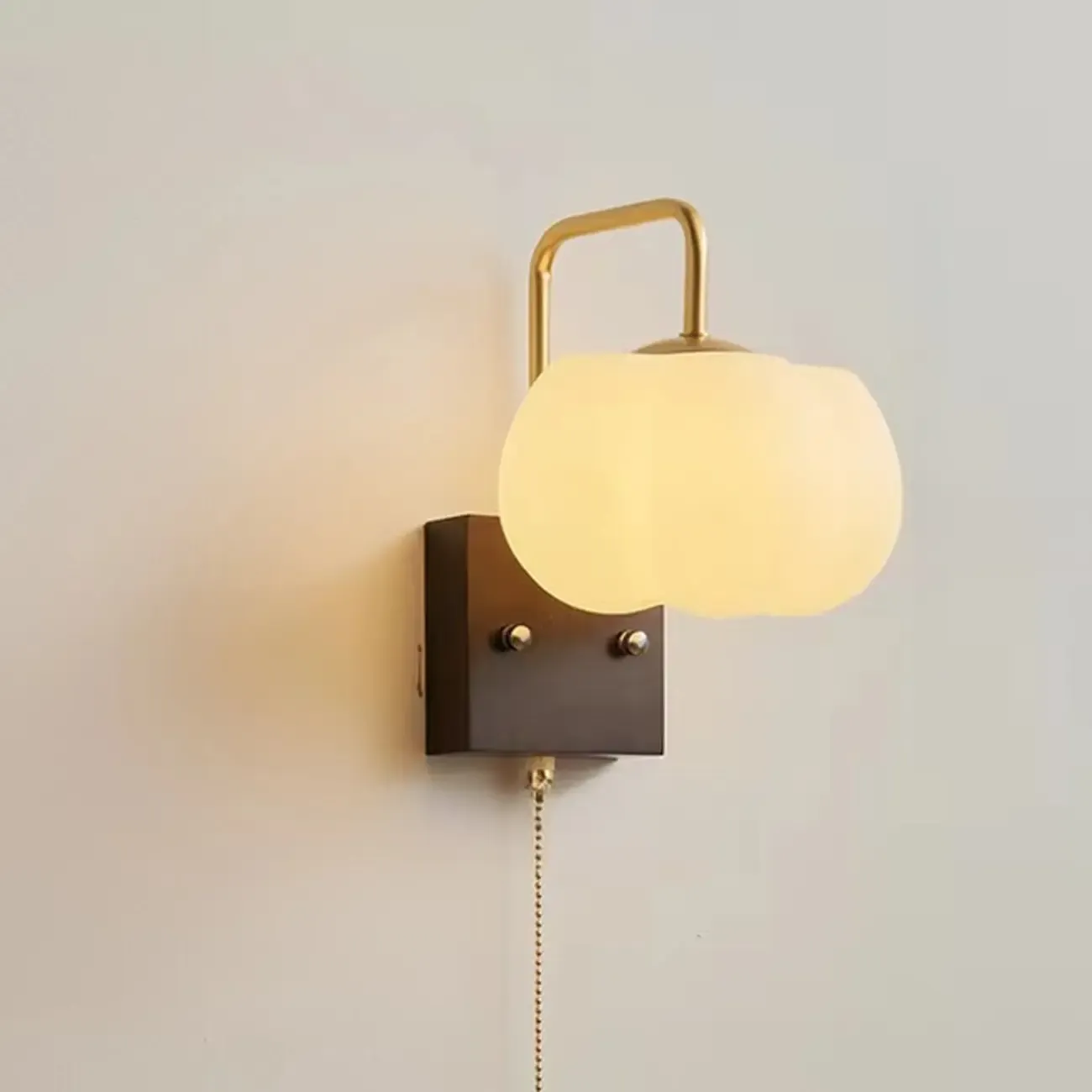 Pumpkin Acrylic Wall Sconce with Pull Switch for Bedroom