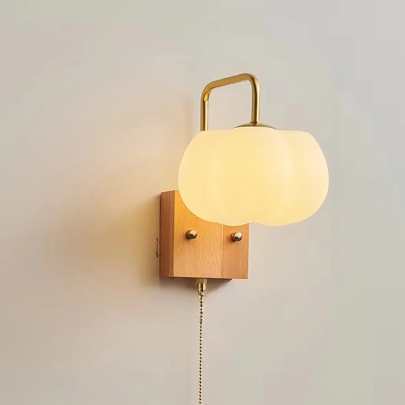 Pumpkin Acrylic Wall Sconce with Pull Switch for Bedroom | homeyfad