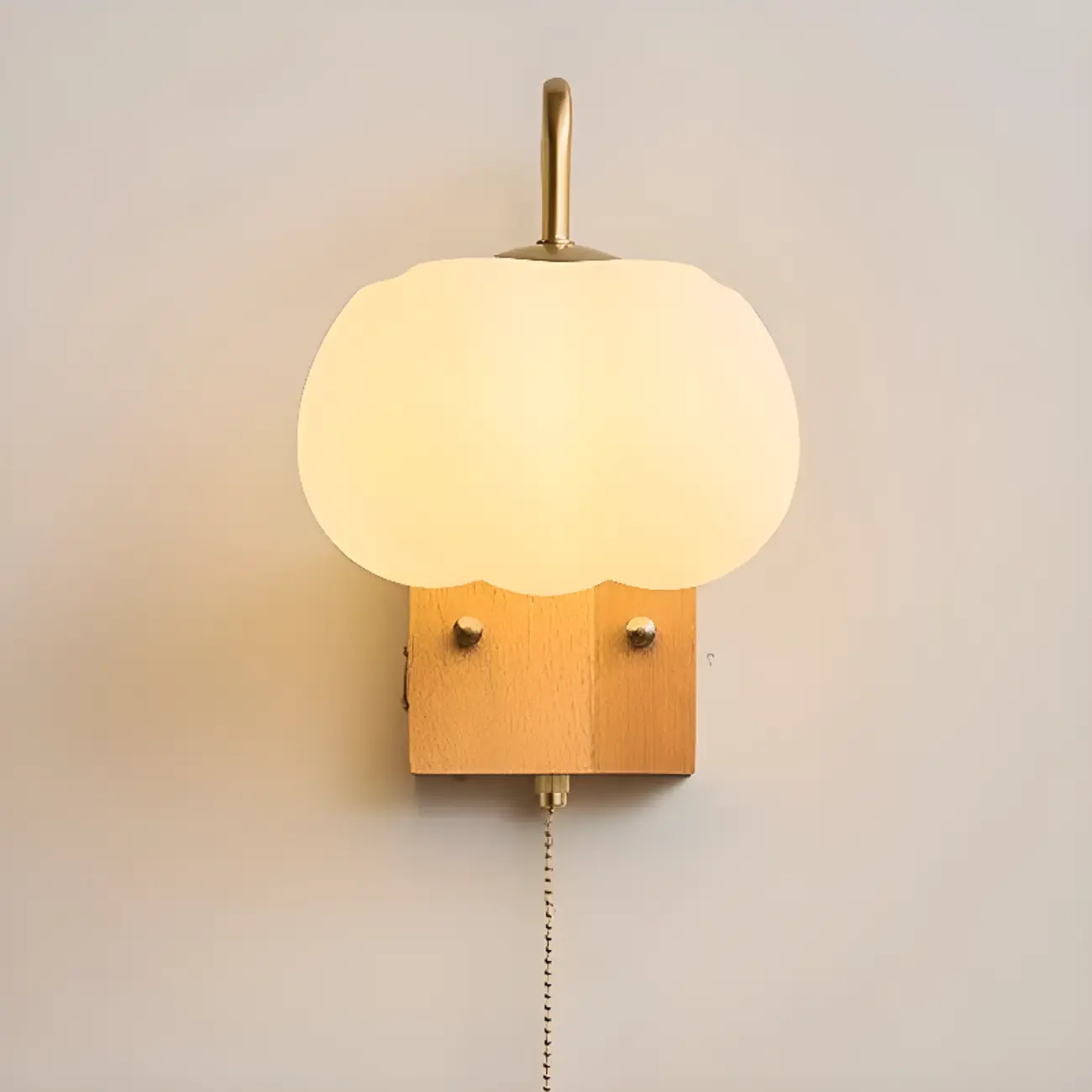 Pumpkin Acrylic Wall Sconce with Pull Switch for Bedroom | homeyfad