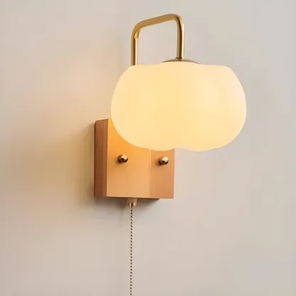 Pumpkin Acrylic Wall Sconce with Pull Switch for Bedroom