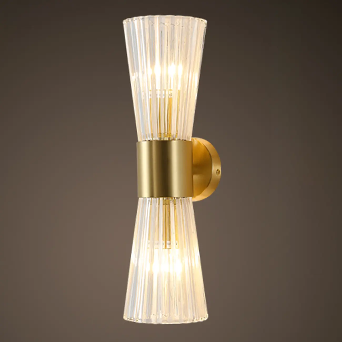 Cylinder Brass Wall Sconce with Glass Shade for Bedroom Decor | homeyfad