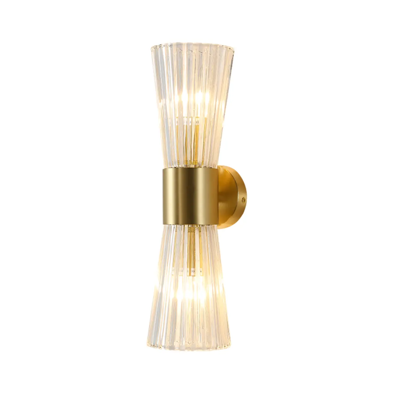 Cylinder Brass Wall Sconce with Glass Shade for Bedroom Decor | homeyfad