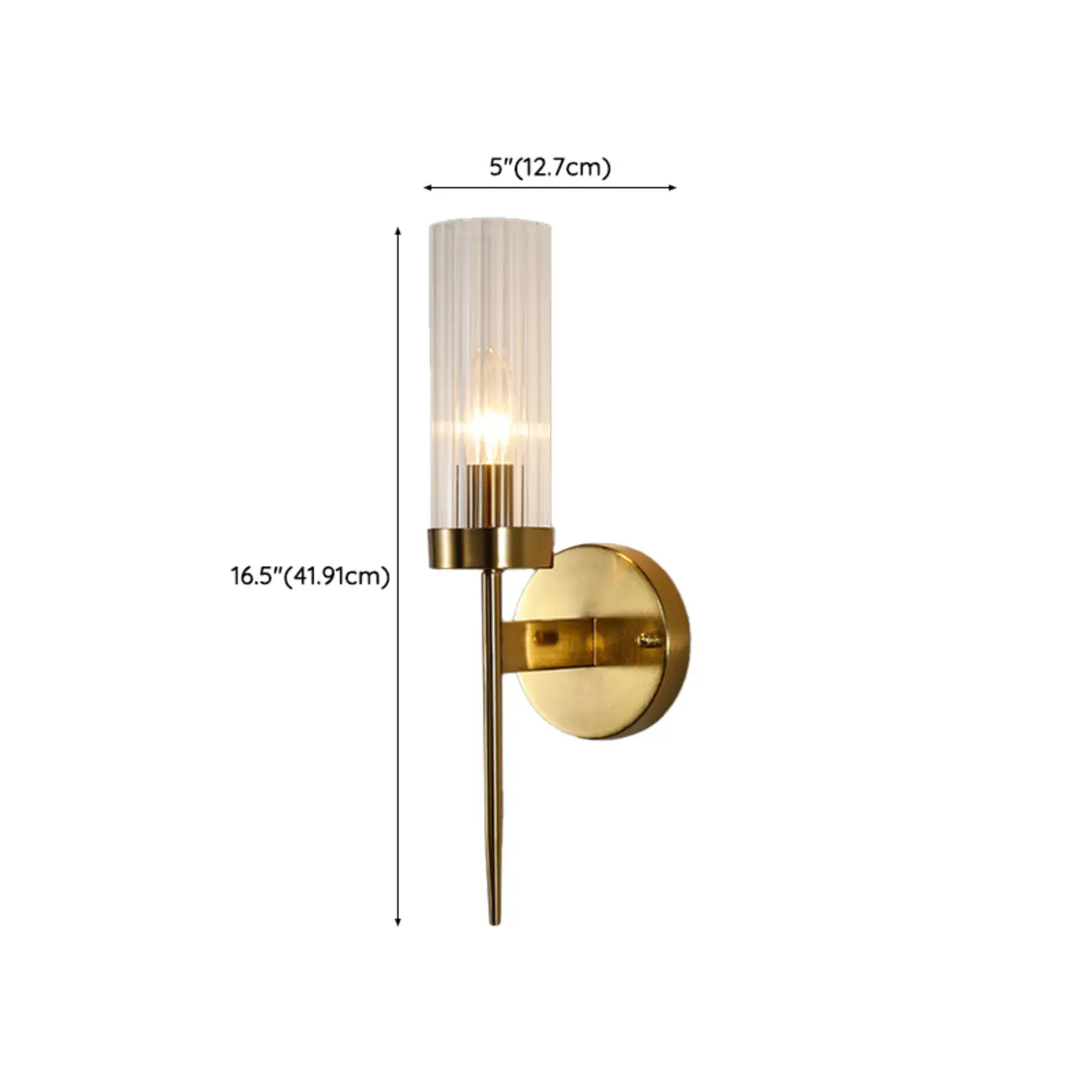 Cylinder Brass Wall Sconce with Glass Shade for Bedroom Decor | homeyfad