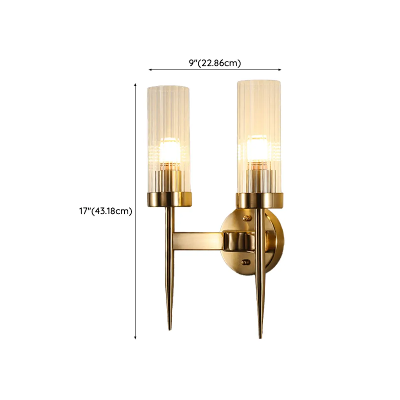 Cylinder Brass Wall Sconce with Glass Shade for Bedroom Decor | homeyfad