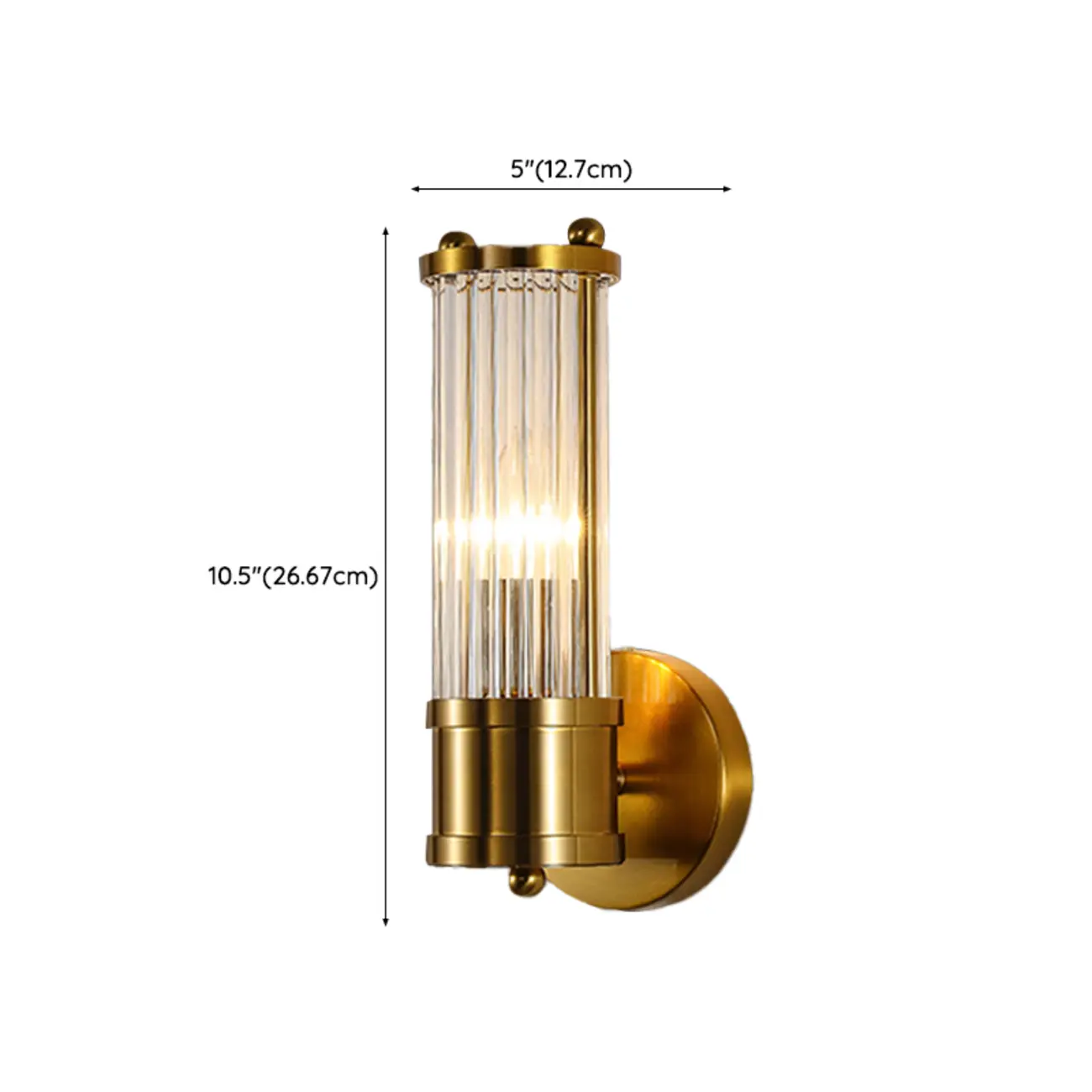 Cylinder Brass Wall Sconce with Glass Shade for Bedroom Decor | homeyfad