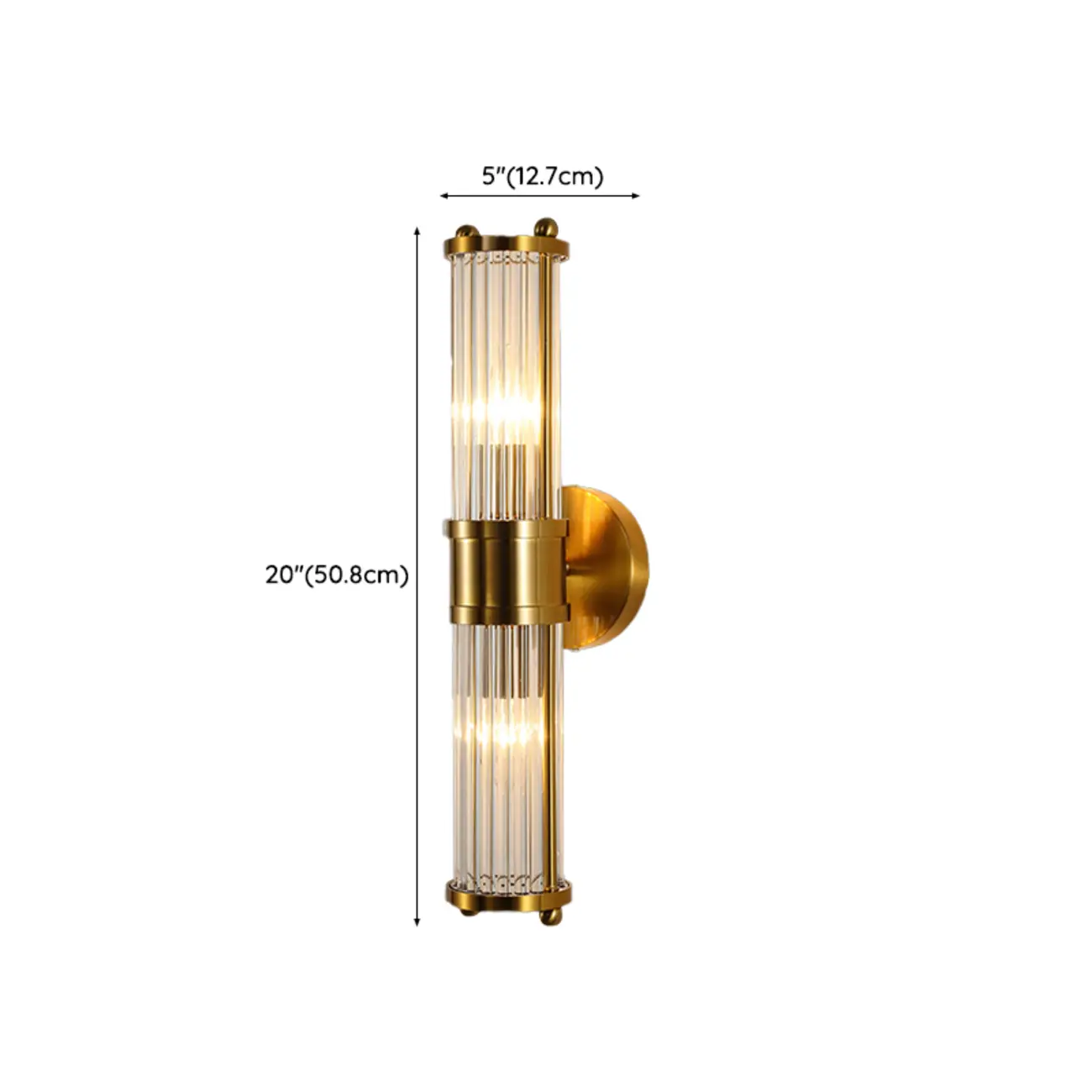 Cylinder Brass Wall Sconce with Glass Shade for Bedroom Decor | homeyfad