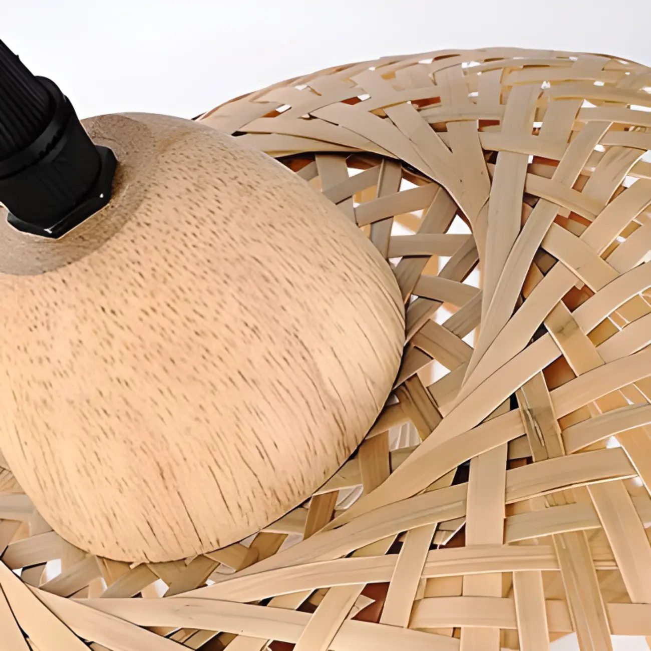 Oriental Rattan Wall Light with Wood Finish for Bedroom Image - 12 | homeyfad