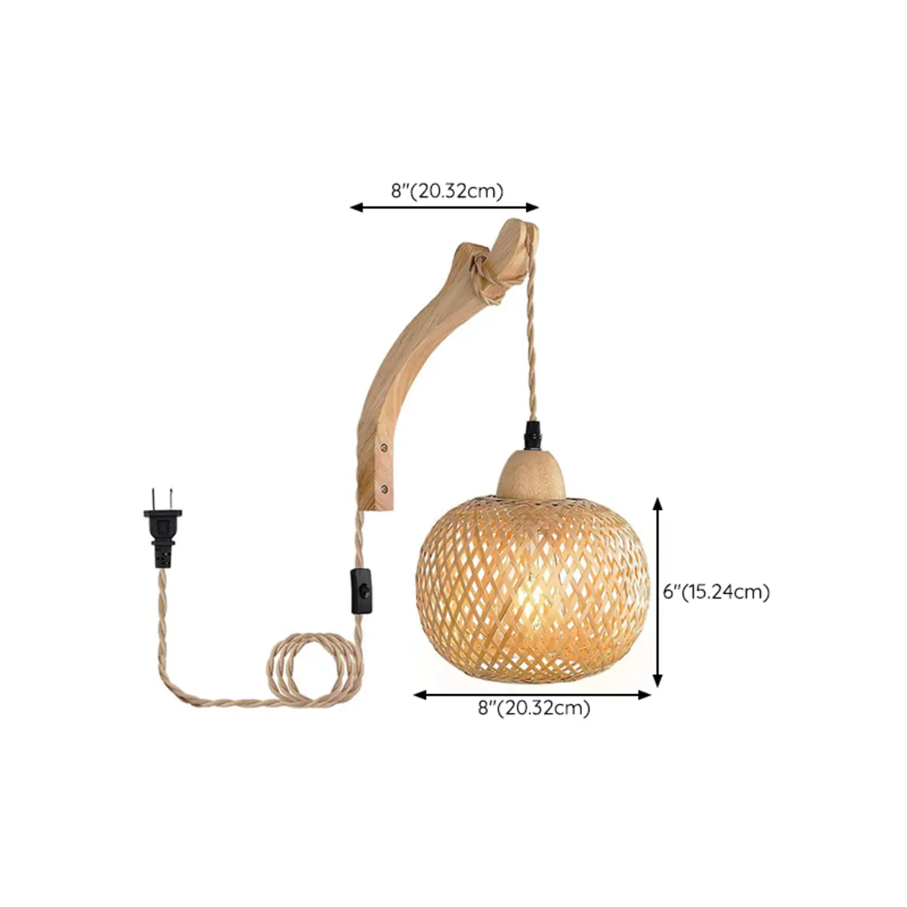 Oriental Rattan Wall Light with Wood Finish for Bedroom Image - 18 | homeyfad