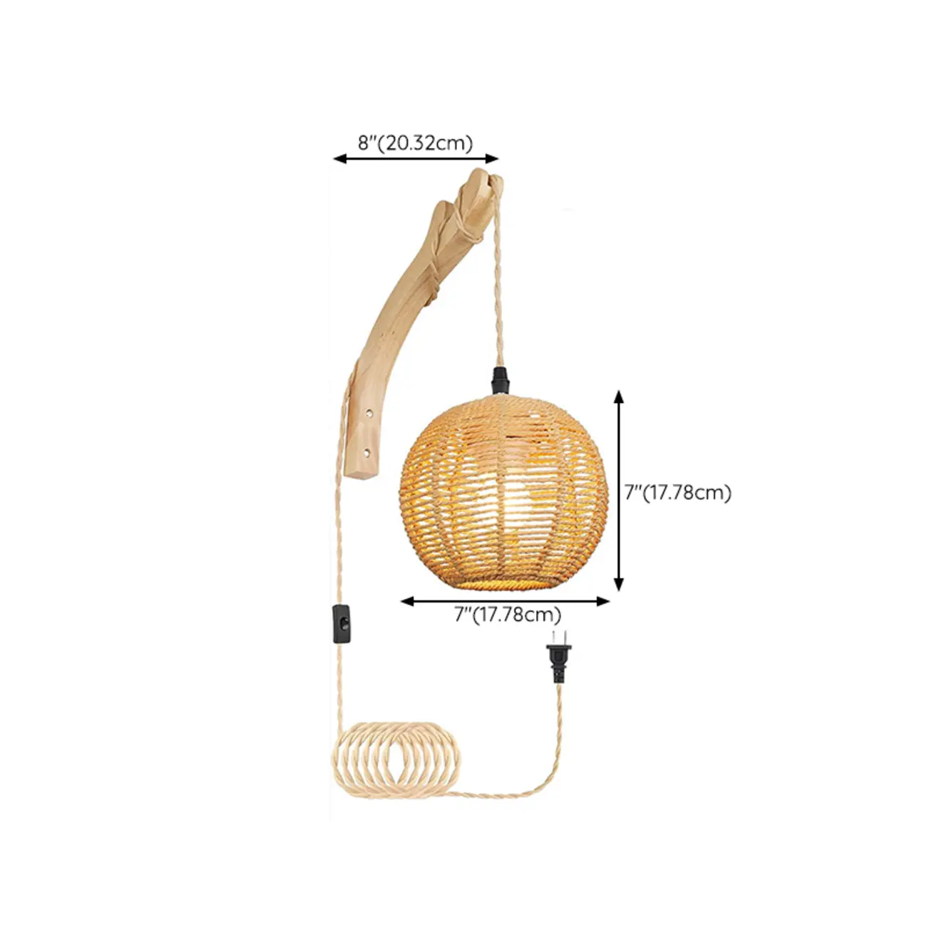 Oriental Rattan Wall Light with Wood Finish for Bedroom Image - 20 | homeyfad