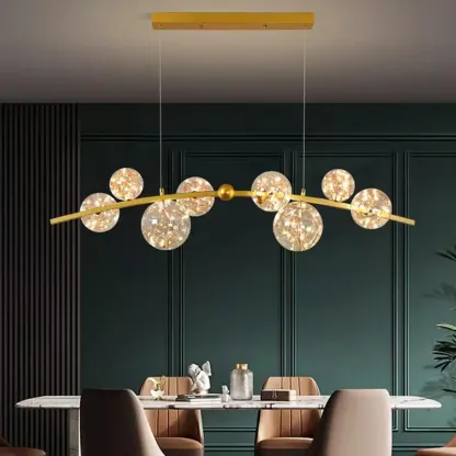 Kitchen Island Modern Glass Globe Pendant Light Image - 2