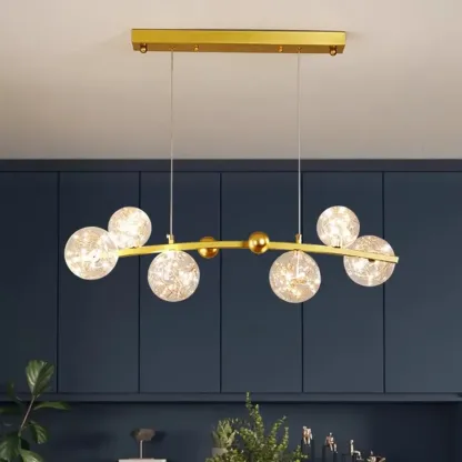 Kitchen Island Modern Glass Globe Pendant Light Image - 3