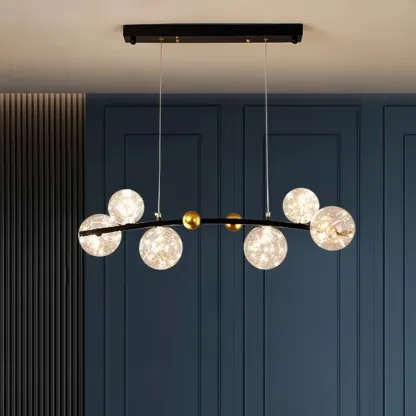 Kitchen Island Modern Glass Globe Pendant Light Image - 1