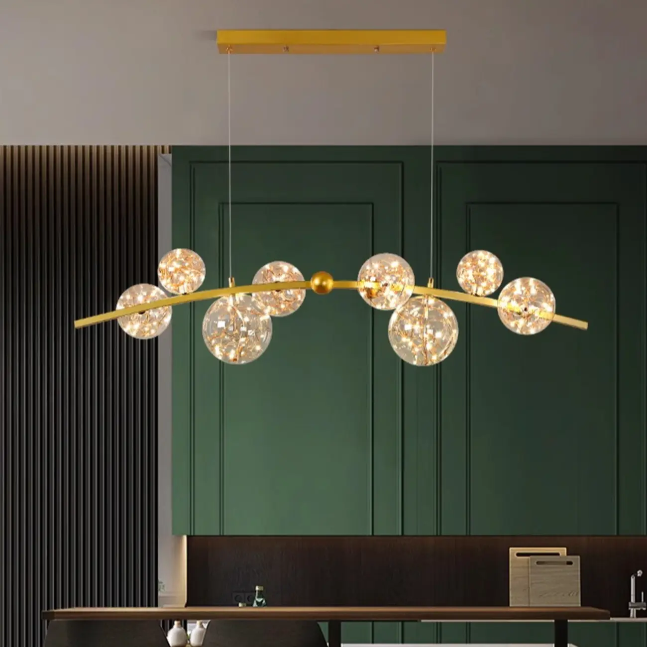 Kitchen Island Modern Glass Globe Pendant Light Image - 4 | homeyfad