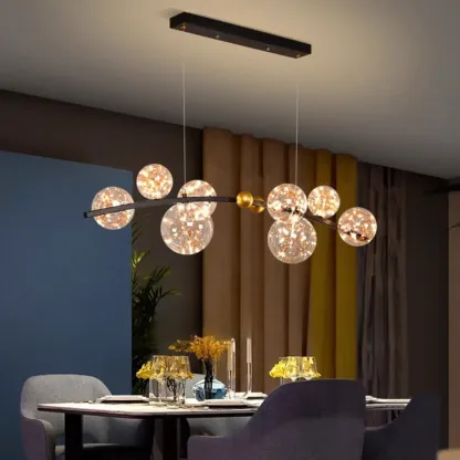 Kitchen Island Modern Glass Globe Pendant Light Image - 7
