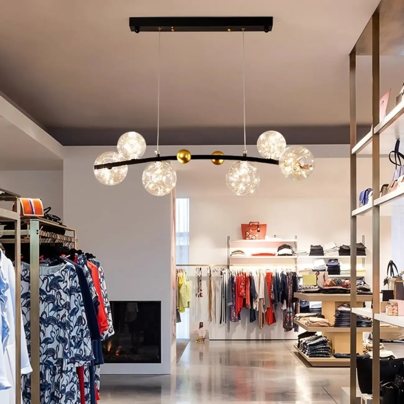 Kitchen Island Modern Glass Globe Pendant Light Image - 8