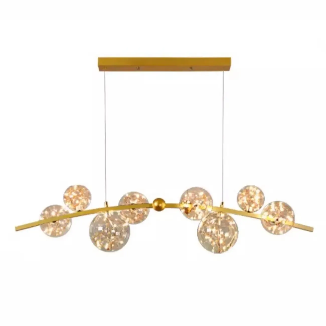 Kitchen Island Modern Glass Globe Pendant Light Image - 9