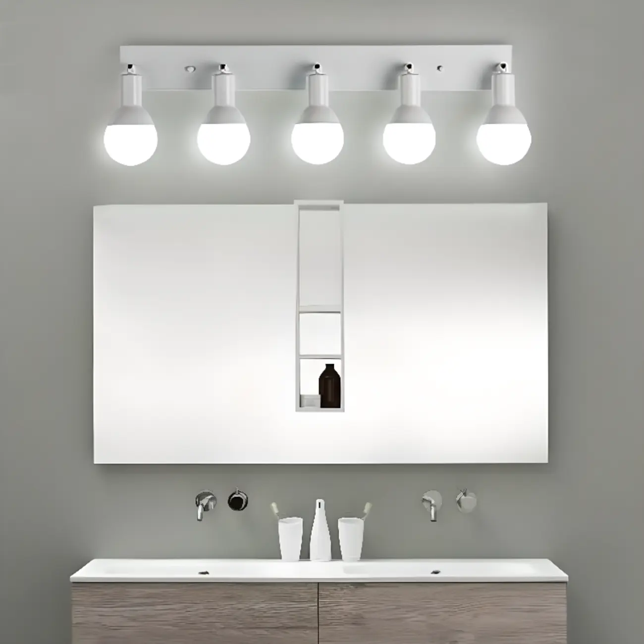 Modern White Multi -Light Bathroom LED Vanity Light | homeyfad