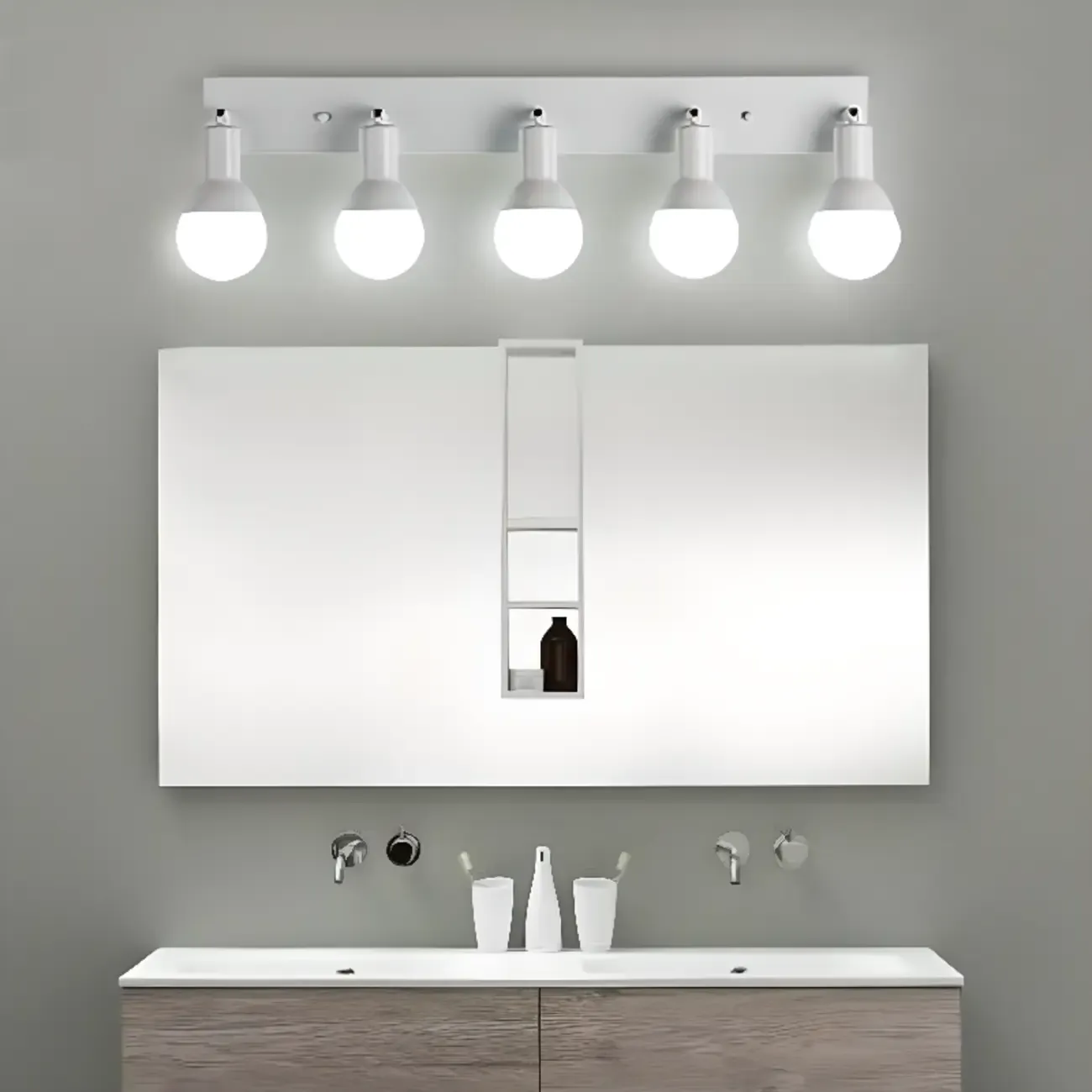 Modern White Multi -Light Bathroom LED Vanity Light