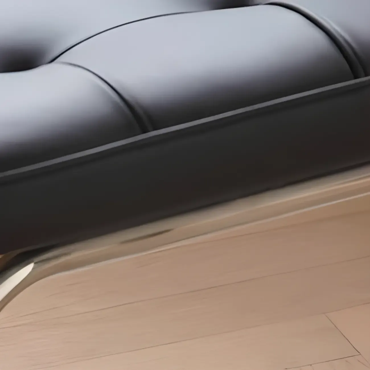 Modern Brown Cantilever Faux Leather Dining Chair Woven Back Image - 8