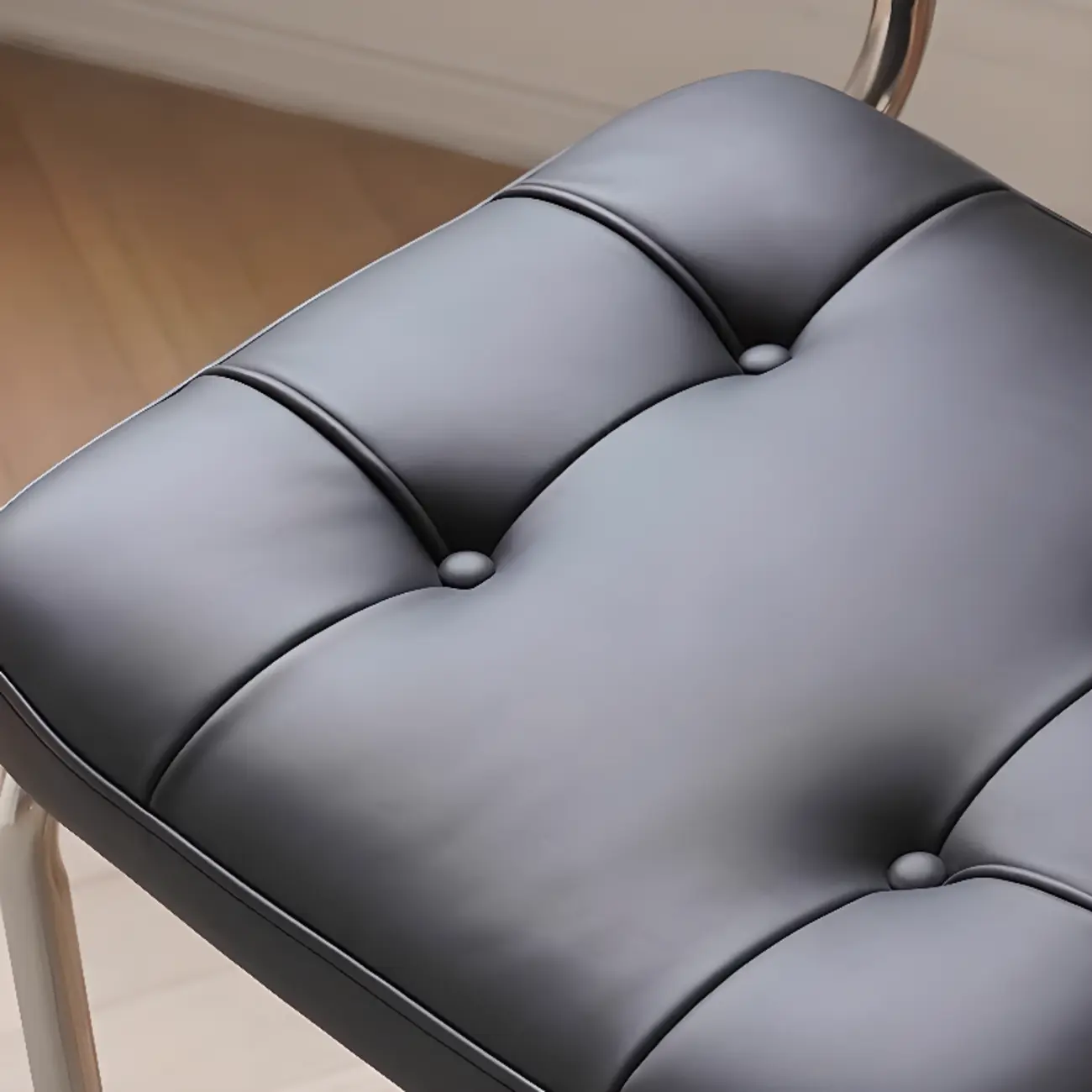 Modern Brown Cantilever Faux Leather Dining Chair Woven Back Image - 10 | homeyfad